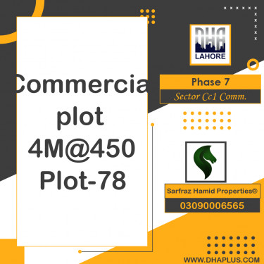 4 Marla Commercial Plot for Sale in Sector CC1 Commercial -  Phase 7, Lahore - (DP-40100)