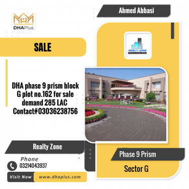 1 Kanal Residential Plot for Sale in Sector G -  Phase 9 Prism, Lahore - (DP-40153)