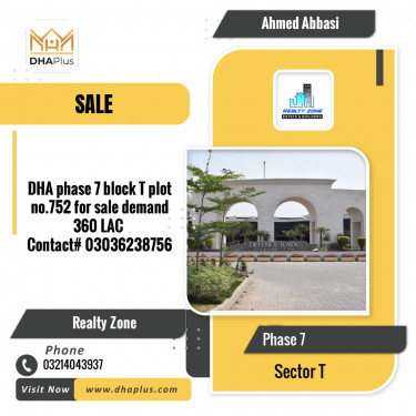 1 Kanal Residential Plot for Sale in Sector T -  Phase 7, Lahore - (DP-40187)