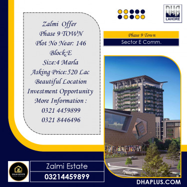 4 Marla Residential Plot for Sale in Sector E Commercial -  Phase 9 Town, Lahore - (DP-40210)