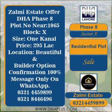 20 Marla Residential Plot for Sale in Sector X -  Phase 8, Lahore - (DP-40222)