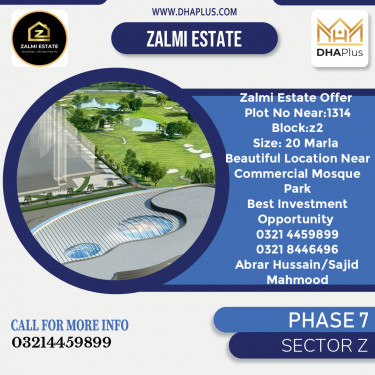20 Marla Residential Plot for Sale in Sector Z -  Phase 7, Lahore - (DP-40244)