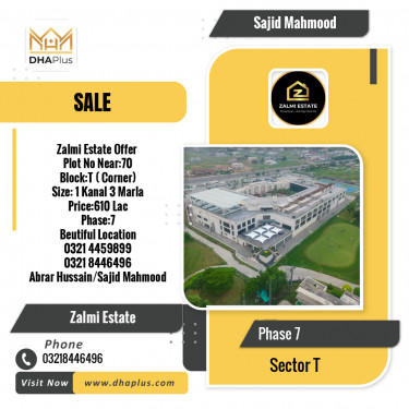 23 Marla Residential Plot for Sale in Sector T -  Phase 7, Lahore - (DP-40255)