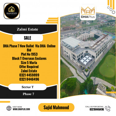 5 Marla Residential Plot for Sale in Sector T -  Phase 7, Lahore - (DP-40258)