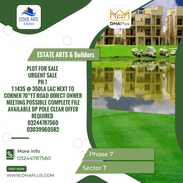 1 Kanal Residential Plot for Sale in Sector T -  Phase 7, Lahore - (DP-40274)