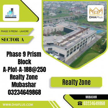 1 Kanal Residential Plot for Sale in Sector A -  Phase 9 Prism, Lahore - (DP-40280)