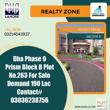 1 Kanal Residential Plot for Sale in Sector B -  Phase 9 Prism, Lahore - (DP-40285)