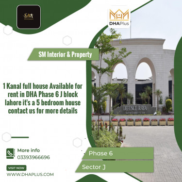 1 Kanal Residential House for Rent in Sector J -  Phase 6, Lahore - (DP-40300)