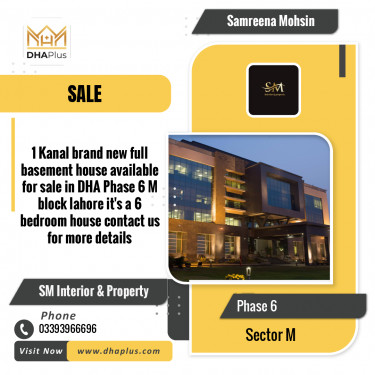 1 Kanal Residential House for Sale in Sector M -  Phase 6, Lahore - (DP-40306)