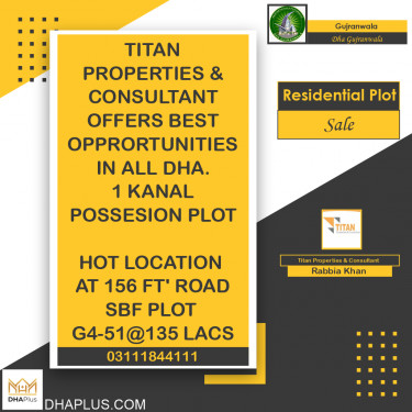 1 Kanal Residential Plot for Sale in DHA Gujranwala, Gujranwala - (DP-40308)