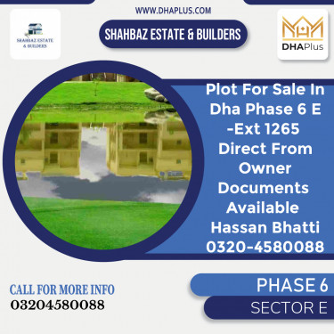 5 Marla Residential Plot for Sale in Sector E -  Phase 6, Lahore - (DP-40320)