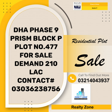 1 Kanal Residential Plot for Sale in Sector P -  Phase 9 Prism, Lahore - (DP-40347)