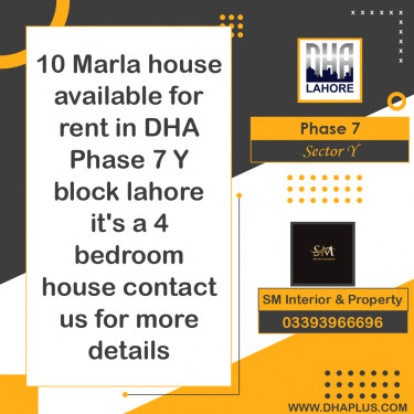 10 Marla Residential House for Rent in Sector Y -  Phase 7, Lahore - (DP-40349)