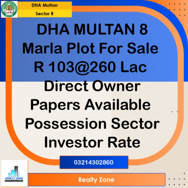 8 Marla Residential Plot for Sale in Sector R -  DHA Multan, Multan - (DP-40358)