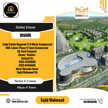 4 Marla Required Commercial Plot in Sector E Commercial -  Phase 9 Town, Lahore - (DP-40364)