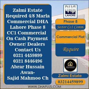4 Marla Required Commercial Plot in Sector CC1 Commercial -  Phase 8, Lahore - (DP-40370)