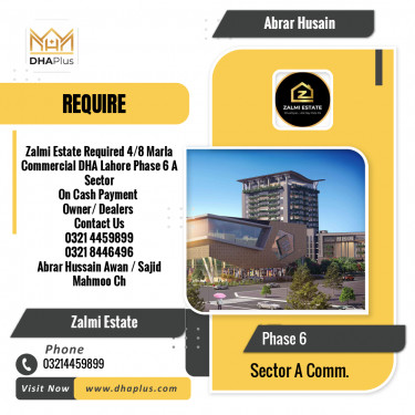 4 Marla Required Commercial Plot in Sector A Commercial -  Phase 6, Lahore - (DP-40382)