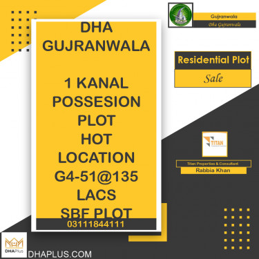 1 Kanal Residential Plot for Sale in DHA Gujranwala, Gujranwala - (DP-40399)