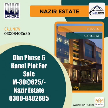 1 Kanal Residential Plot for Sale in Sector M -  Phase 6, Lahore - (DP-40516)