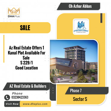 1 Kanal Residential Plot for Sale in Sector S -  Phase 7, Lahore - (DP-40570)