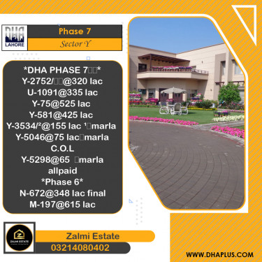 1 Kanal Residential Plot for Sale in Sector Y -  Phase 7, Lahore - (DP-40590)