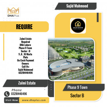 5 Marla Required Residential Plot in Sector B -  Phase 9 Town, Lahore - (DP-40594)