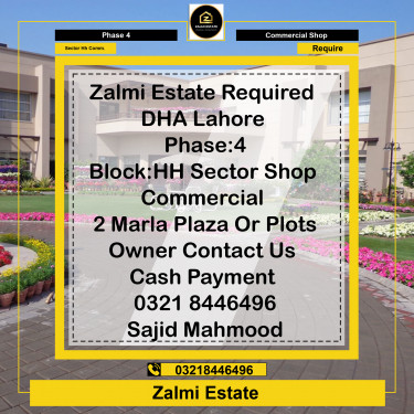 2 Marla Required Commercial Shop in Sector HH Commercial -  Phase 4, Lahore - (DP-40645)
