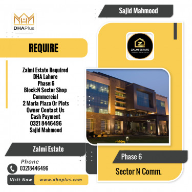 2 Marla Required Commercial Plot in Sector N Commercial -  Phase 6, Lahore - (DP-40665)