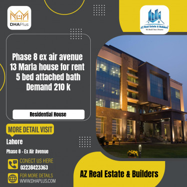 13 Marla Residential House for Rent in Phase 8 - Ex Air Avenue, Lahore - (DP-40703)