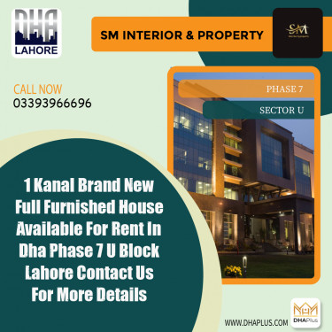 1 Kanal Residential House for Rent in Sector U -  Phase 7, Lahore - (DP-40713)