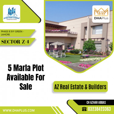 5 Marla Residential Plot for Sale in Sector Z-4 -  Phase 8 Ivy Green, Lahore - (DP-40715)