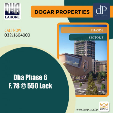 1 Kanal Residential Plot for Sale in Sector F -  Phase 6, Lahore - (DP-40740)