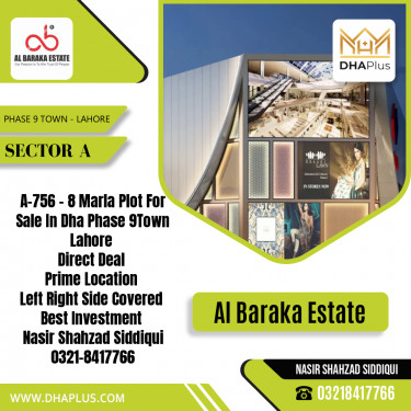8 Marla Residential Plot for Sale in Sector A -  Phase 9 Town, Lahore - (DP-40744)