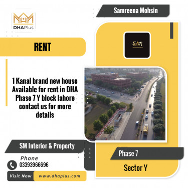 1 Kanal Residential House for Rent in Sector Y -  Phase 7, Lahore - (DP-40766)