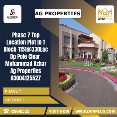 1 Kanal Residential Plot for Sale in Sector T -  Phase 7, Lahore - (DP-40793)