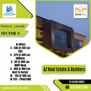 1 Kanal Residential Plot for Sale in Sector S -  Phase 8, Lahore - (DP-40796)