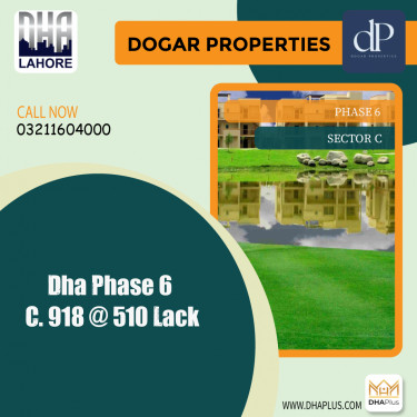 1 Kanal Residential Plot for Sale in Sector C -  Phase 6, Lahore - (DP-40800)