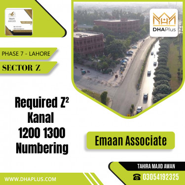 1 Kanal Required Residential Plot in Sector Z -  Phase 7, Lahore - (DP-40842)
