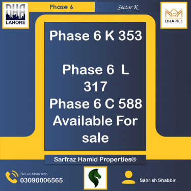 20 Marla Residential Plot for Sale in Sector K -  Phase 6, Lahore - (DP-40843)