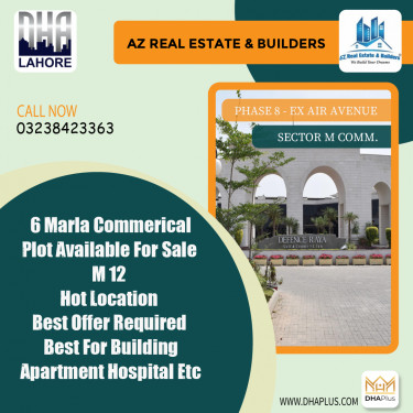 6 Marla Residential Plot for Sale in Sector M Commercial -  Phase 8 - Ex Air Avenue, Lahore - (DP-40846)