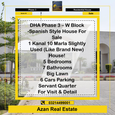 1.5 Kanal Residential House for Sale in Sector W -  Phase 3, Lahore - (DP-40855)