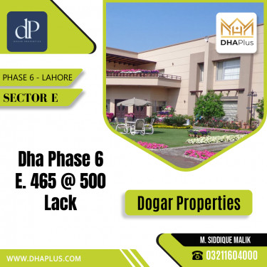 1 Kanal Residential Plot for Sale in Sector E -  Phase 6, Lahore - (DP-40874)