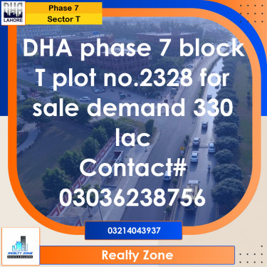 1 Kanal Residential Plot for Sale in Sector T -  Phase 7, Lahore - (DP-40899)