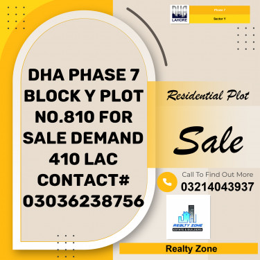 1 Kanal Residential Plot for Sale in Sector Y -  Phase 7, Lahore - (DP-40901)