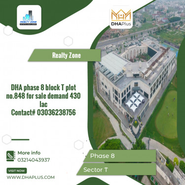 1 Kanal Residential Plot for Sale in Sector T -  Phase 8, Lahore - (DP-40902)