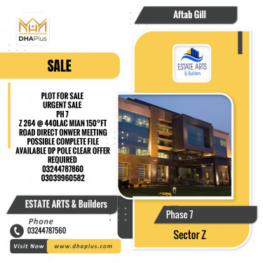 1 Kanal Residential Plot for Sale in Sector Z -  Phase 7, Lahore - (DP-40908)