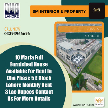 10 Marla Residential House for Rent in Sector E -  Phase 5, Lahore - (DP-40909)