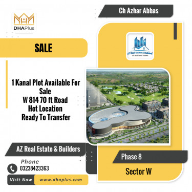 1 Kanal Residential Plot for Sale in Sector W -  Phase 8, Lahore - (DP-40912)