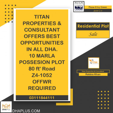 10 Marla Residential Plot for Sale in Sector Z-4 -  Phase 8 Ivy Green, Lahore - (DP-40915)