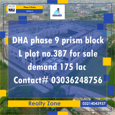 1 Kanal Residential Plot for Sale in Sector L -  Phase 9 Prism, Lahore - (DP-40926)